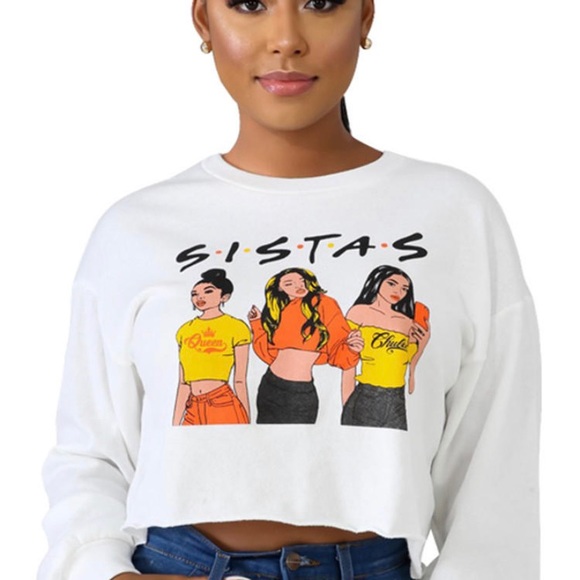 💎5/$25💎 Unique “Sistas” Crop Top - Picture 2 of 2
